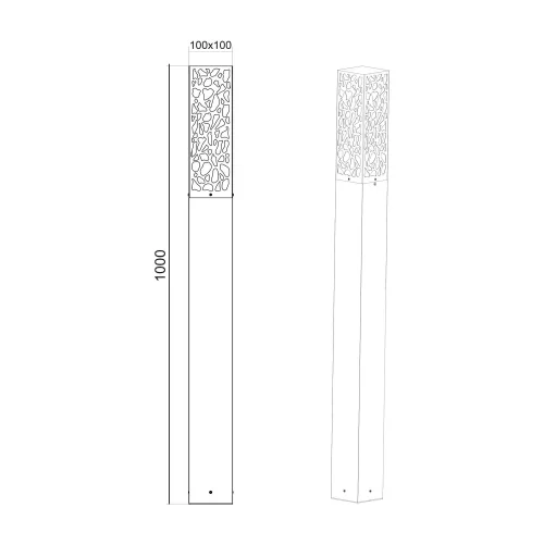 PALO ESTERNO IN ACCIAIO ANTRACITE E27 IP44 100 CM JACARANDA