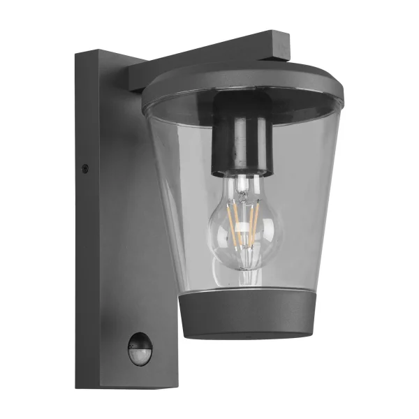 APPLIQUE PER ESTERNI ANTRACITE E27 IP44 CON SENSORE LOTUS