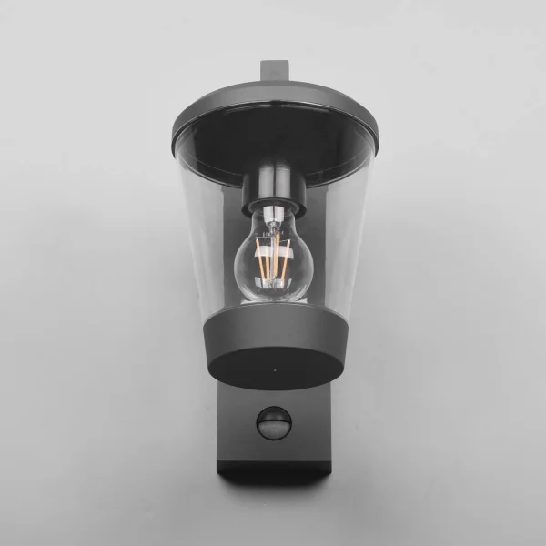 APPLIQUE PER ESTERNI ANTRACITE E27 IP44 CON SENSORE LOTUS