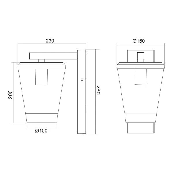 APPLIQUE ESTERNO ANTRACITE E27 IP44 LOTUS