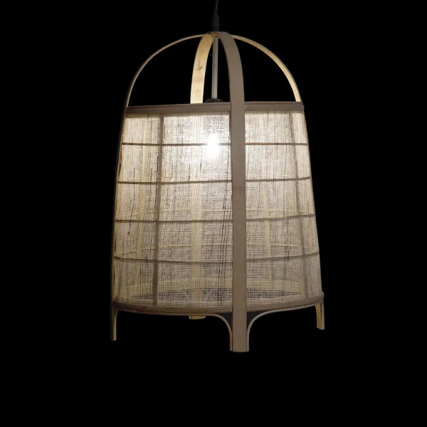 LAMPADA DA SOFFITTO IN BAMBÙ NATURALE E LINO KEIKO