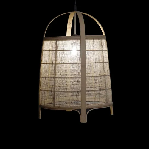 LAMPADA DA SOFFITTO IN BAMBÙ NATURALE E LINO KEIKO