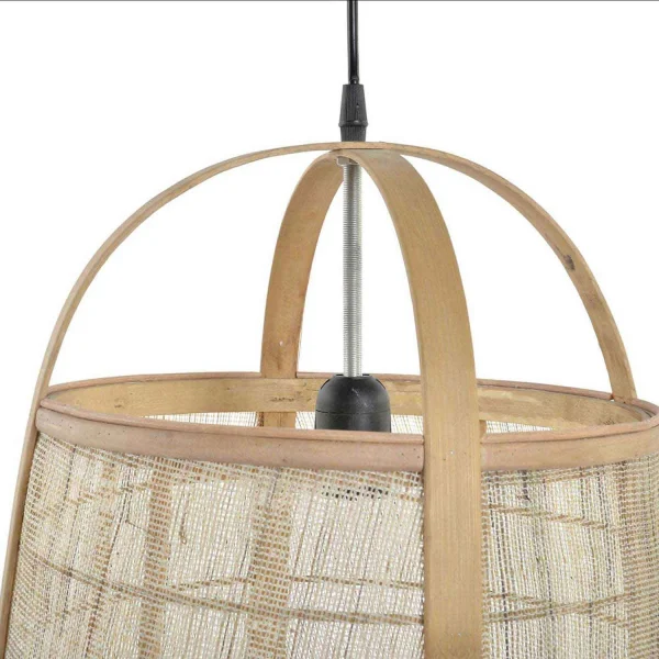 LAMPADA DA SOFFITTO IN BAMBÙ NATURALE E LINO KEIKO