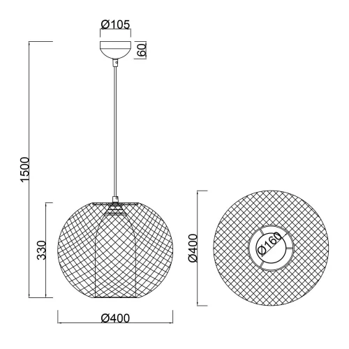 LAMPADA DA SOFFITTO IN METALLO GRIGLIA NERA IDRIS