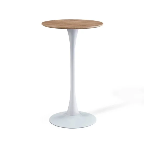TAVOLO ALTO SAN ANTONI Ø60 CM BIANCO/QUERCIA NATURALE