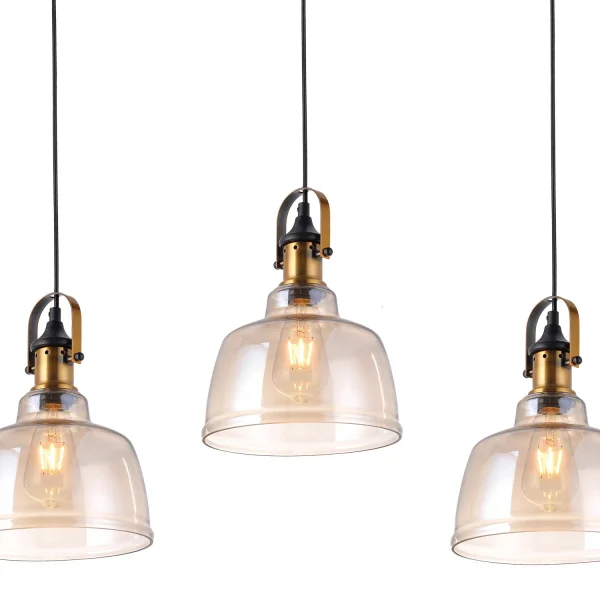 LAMPADA DA SOFFITTO 3 LUCI FEBRUARY CRISTALLO CHAMPAGNE BASE RETTANGOLARE