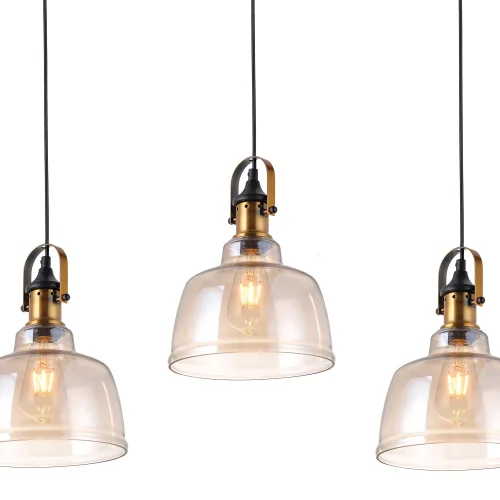 LAMPADA DA SOFFITTO 3 LUCI FEBRUARY CRISTALLO CHAMPAGNE BASE RETTANGOLARE