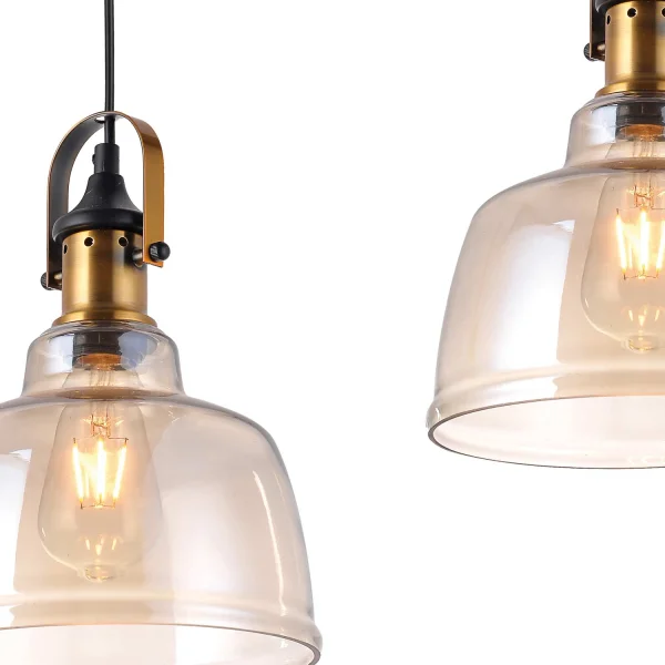 LAMPADA DA SOFFITTO 3 LUCI FEBRUARY CRISTALLO CHAMPAGNE BASE RETTANGOLARE