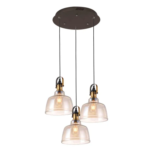 LAMPADA DA SOFFITTO 3 LUCI FEBRUARY CRISTALLO CHAMPAGNE BASE CIRCOLARE