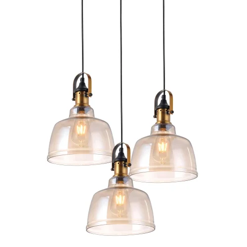 LAMPADA DA SOFFITTO 3 LUCI FEBRUARY CRISTALLO CHAMPAGNE BASE CIRCOLARE