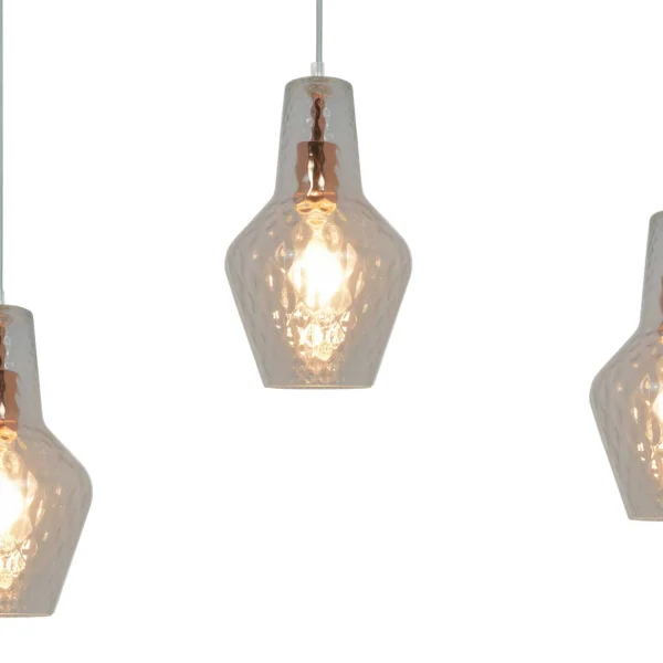 LAMPADA DA SOFFITTO 3 LUCI BASE RETTANGOLARE ORO ROSA MAVERICK