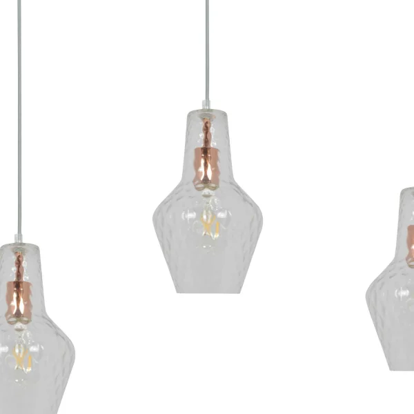 LAMPADA DA SOFFITTO 3 LUCI BASE RETTANGOLARE ORO ROSA MAVERICK