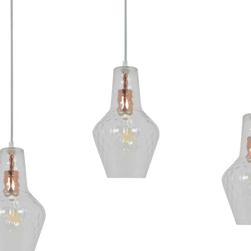 LAMPADA DA SOFFITTO 3 LUCI BASE RETTANGOLARE ORO ROSA MAVERICK