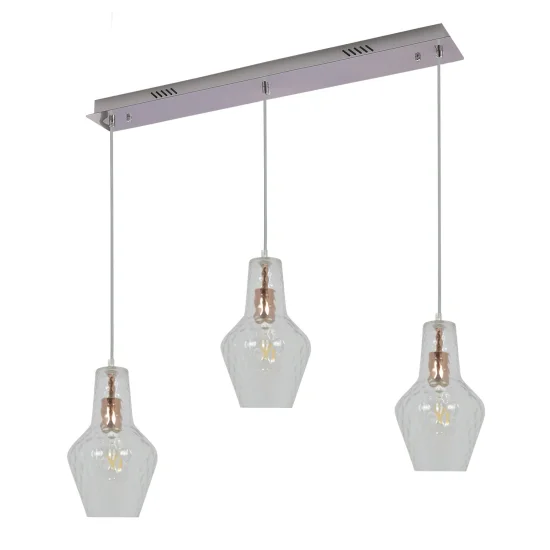 LAMPADA DA SOFFITTO 3 LUCI BASE RETTANGOLARE ORO ROSA MAVERICK 2