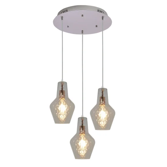 LAMPADA DA SOFFITTO 3 LUCI Ø 43 CM ORO ROSA MAVERICK