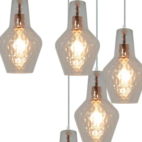 LAMPADA DA SOFFITTO 6 LUCI Ø 80 CM ORO ROSA MAVERICK