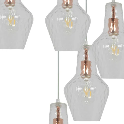 LAMPADA DA SOFFITTO 6 LUCI Ø 80 CM ORO ROSA MAVERICK