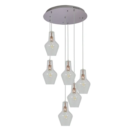 LAMPADA DA SOFFITTO 6 LUCI Ø 80 CM ORO ROSA MAVERICK