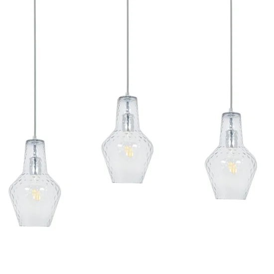 LÁMPARA DE TECHO 3 LUCES BASE RECTANGULAR CROMO MAVERICK 2