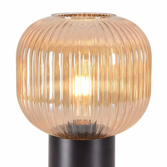 LAMPADA DA TAVOLO CON PARALUME AMBRATO Ø20 E27 SHELBY 2