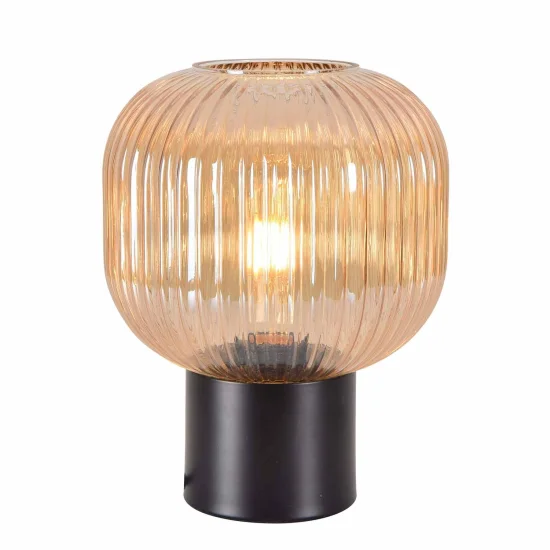 LAMPADA DA TAVOLO CON PARALUME AMBRATO Ø20 E27 SHELBY