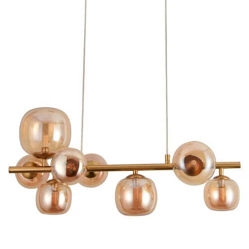 LAMPADA DA SOFFITTO A 8 LUCI IN FERRO DORATO NICOLETTA