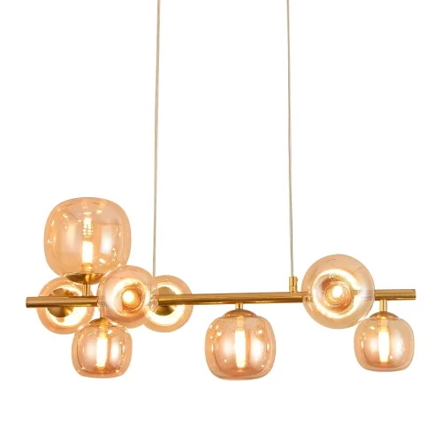 LAMPADA DA SOFFITTO A 8 LUCI IN FERRO DORATO NICOLETTA