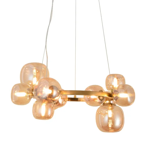 LAMPADA DA SOFFITTO 11 LUCI FERRO DORATO NICOLETTA