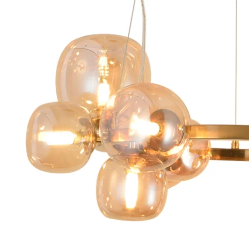 LAMPADA DA SOFFITTO 11 LUCI FERRO DORATO NICOLETTA