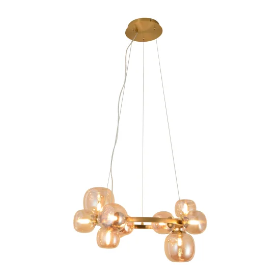 LAMPADA DA SOFFITTO 11 LUCI FERRO DORATO NICOLETTA 2