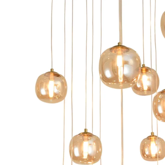 LAMPADA DA SOFFITTO 16 LUCI FERRO NERO/BRONZO NICOLETTA 2