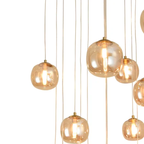 LAMPADA DA SOFFITTO 16 LUCI FERRO NERO/BRONZO NICOLETTA