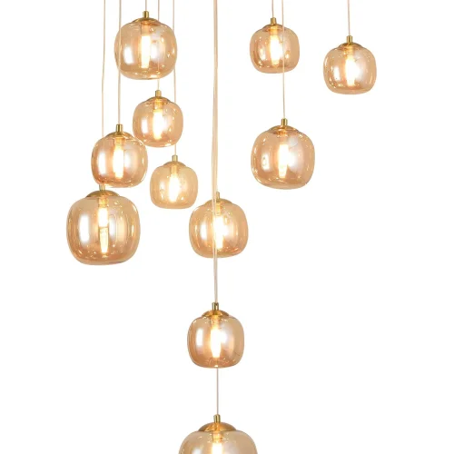 LAMPADA DA SOFFITTO 16 LUCI FERRO NERO/BRONZO NICOLETTA