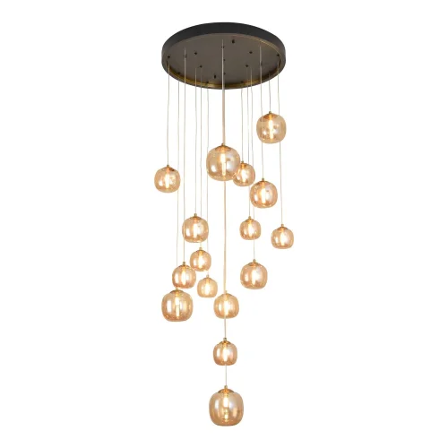 LAMPADA DA SOFFITTO 16 LUCI FERRO NERO/BRONZO NICOLETTA