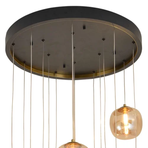LAMPADA DA SOFFITTO 16 LUCI FERRO NERO/BRONZO NICOLETTA