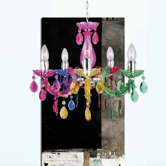 LAMPADA A SOFFITTO 5 LUCI MULTICOLORI