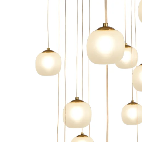 LAMPADA DA SOFFITTO 16 LUCI FERRO BRONZO PARALUME BIANCO NICOLETTA