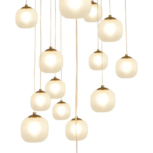 LAMPADA DA SOFFITTO 16 LUCI FERRO BRONZO PARALUME BIANCO NICOLETTA
