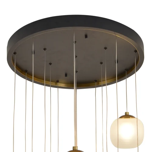 LAMPADA DA SOFFITTO 16 LUCI FERRO BRONZO PARALUME BIANCO NICOLETTA