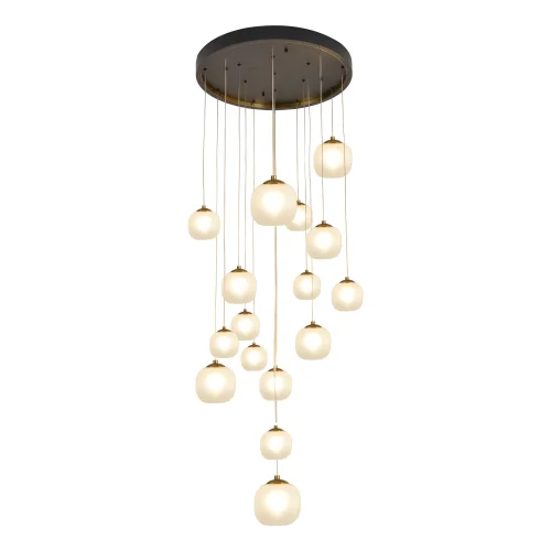 LAMPADA DA SOFFITTO 16 LUCI FERRO BRONZO PARALUME BIANCO NICOLETTA