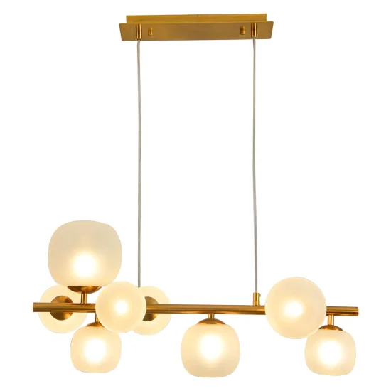 LAMPADA DA SOFFITTO 8 LUCI FERRO DORATO PARALUME BIANCO NICOLETTA 2