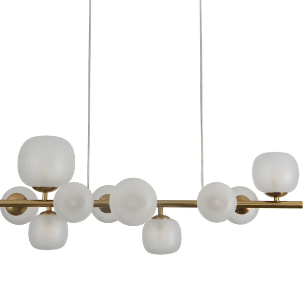 LAMPADA DA SOFFITTO 10 LUCI FERRO DORATO PARALUME BIANCO NICOLETTA