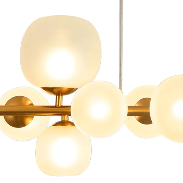 LAMPADA DA SOFFITTO 10 LUCI FERRO DORATO PARALUME BIANCO NICOLETTA
