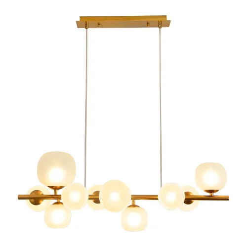 LAMPADA DA SOFFITTO 10 LUCI FERRO DORATO PARALUME BIANCO NICOLETTA