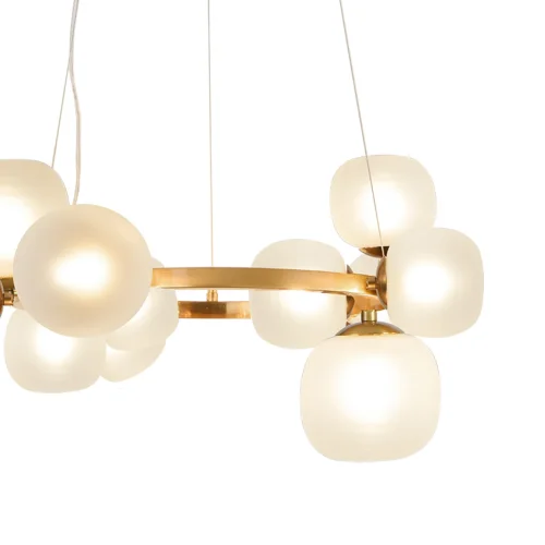 LAMPADA DA SOFFITTO 11 LUCI FERRO DORATO PARALUME BIANCO NICOLETTA