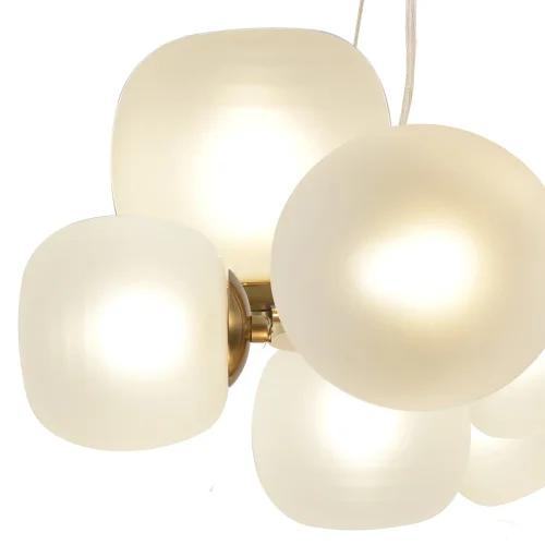 LAMPADA DA SOFFITTO 11 LUCI FERRO DORATO PARALUME BIANCO NICOLETTA