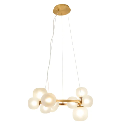 LAMPADA DA SOFFITTO 11 LUCI FERRO DORATO PARALUME BIANCO NICOLETTA