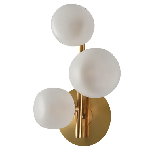 APPLIQUE 3 LUCI FERRO DORATO PARALUME BIANCO NICOLETTA 2