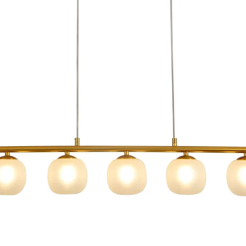 LAMPADA DA SOFFITTO 5 LUCI FERRO DORATO PARALUME BIANCO NICOLETTA