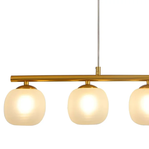 LAMPADA DA SOFFITTO 5 LUCI FERRO DORATO PARALUME BIANCO NICOLETTA